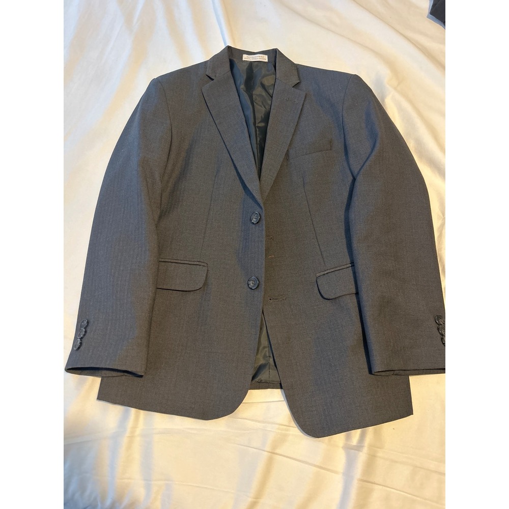 IZOD Boys Charcoal Grey Suit Jacket Blazer Size 12 Husky Formal Wedding Coat